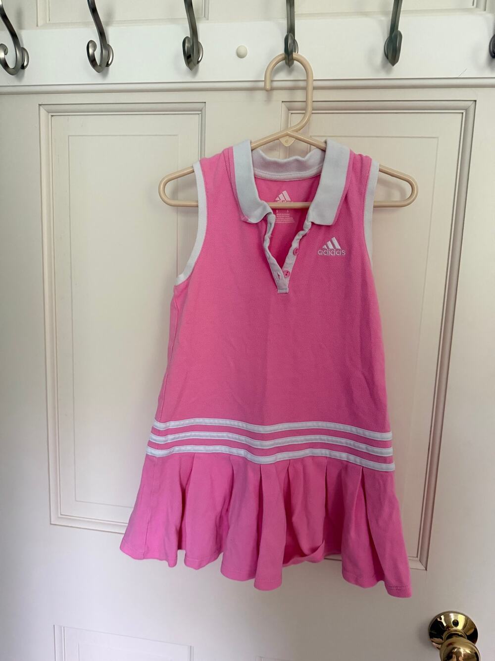 Adidas Pink Pleated Sleeveless Tennis Polo Dress Size 5